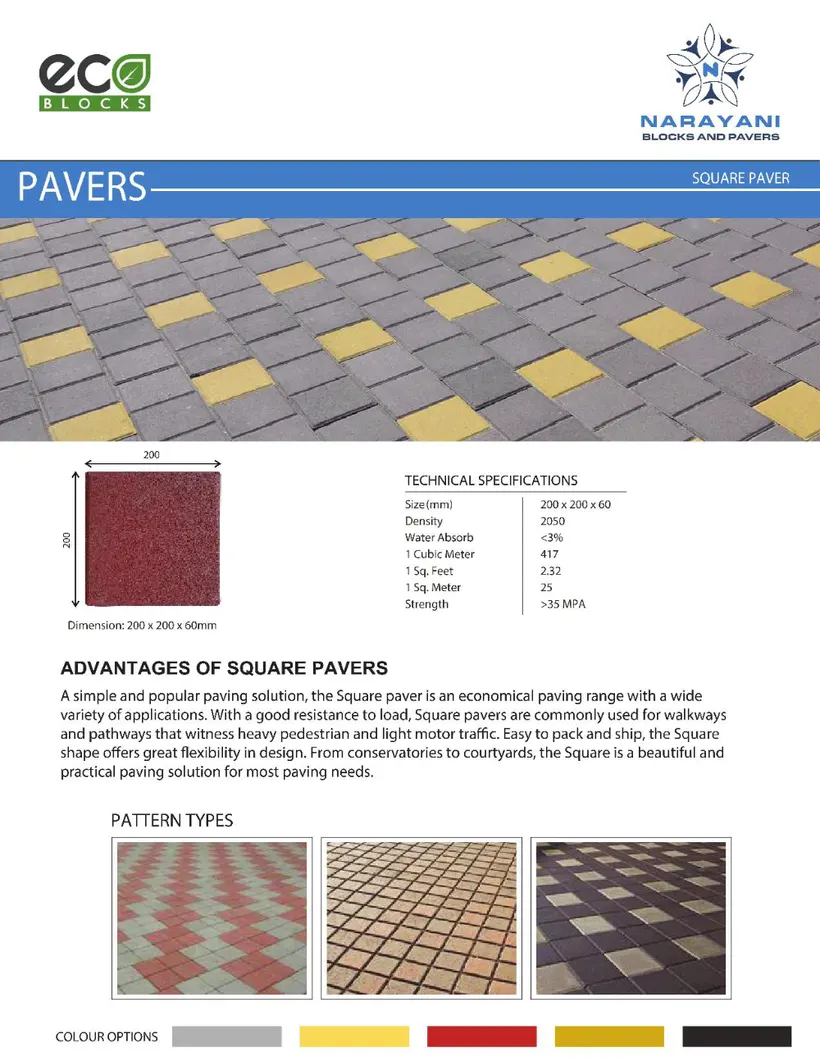 Square Pavers brochure page